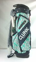 未使用 タグ付 CLUNK クランク キャディーバッグ グリーン×ネイビー 9.0型 約3.3kg (47インチ対応）軽量 撥水 ゴルフ　e220-C_画像1