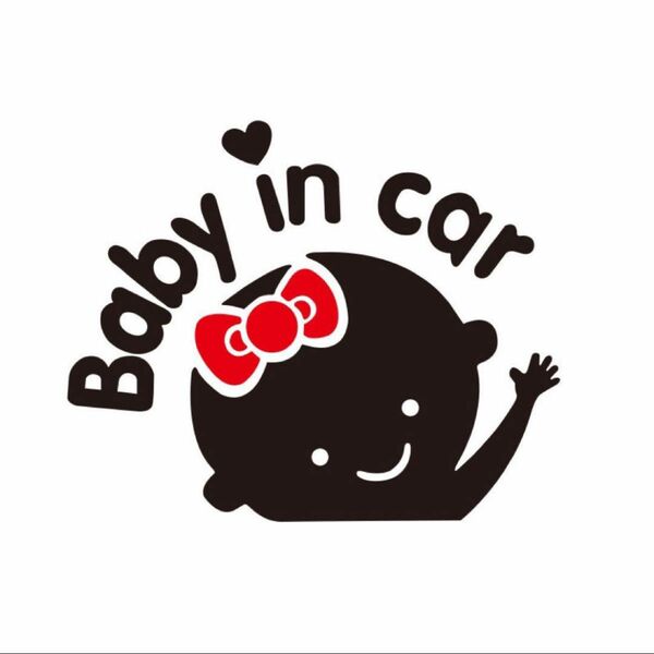 女の子デザイン　カーステッカー　車用シール　転写シール　ベイビーインカー