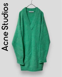 Acne studious アクネスタディオズ　ウール Vネック ロングニット