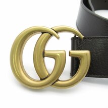 GUCCI グッチ ベルト ベルト W.40 GG MAR ブラウン系 レザー 中古 メンズ_画像3