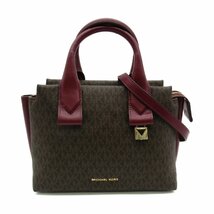 Michael Kors マイケルコース 2wayショルダーバッグ 2wayショルダーバッグ ブラウン系 PVCコーティングキャンバス レザー 中古 レディース_画像1