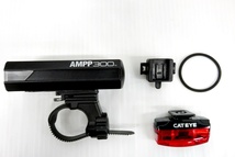 CATEYE キャットアイ AMPP300 LEDフロントライト / LEDリアライト RAPID MICRO 前後セット USB充電式 _画像1
