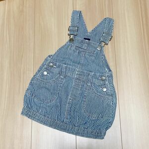 【babyGap】ヒッコリーデニム ジャンパースカート 80 ストライプ オーバーオール サロペット 子供服 キッズ 女の子