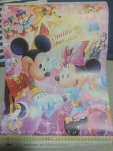第一生命 ディズニー 2024年 壁掛け カレンダー 横36.5cm×縦53cm 各月ページに隠れミッキーが5つあるよ！ ミッキー ミニー Disney