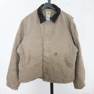 C194 2008年製ビンテージ カーハート Carhartt 裏地ボア ダック トラディショナルジャケット MUS■00s 表記Lサイズ グレージュ ワーク 90s