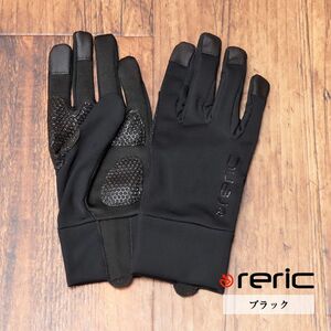 1円/reric/XLサイズ/サイクル グローブ 保温 吸湿速乾 伸縮性 裏起毛VUELTA スマートフォン対応 手袋 新品/黒/ブラック/hf207/