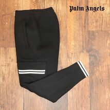 1円/秋冬/Palm Angels/Sサイズ/イージー ニット パンツ PMHG007F22KNI001 TRACK MINI イタリア製 カーゴ 新品/黒/ブラック/ib453/_画像1