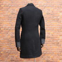 1円/秋冬/G-STAR RAW/XSサイズ/チェスターコート VARVE WOOL COAT D13998-A958 ウール混フラノきれいめ 上品 新品/黒/ブラック/ia159/_画像2