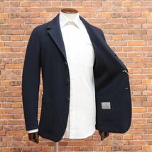 22-23AW/CANALI/54サイズ/イタリア製 楽ちんジャケット ウール100％ スライバーニット 伸縮◎ ゴルフ ラペル幅9cm 新品/紺/ネイビー/hb516/_画像2