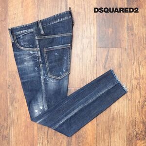 2022-23秋冬/DSQUARED2/48サイズ/テーパード デニムパンツ S71LB1099 SKATER JEAN ダメージ加工 Italy製 新品/紺/ネイビー/hd751/