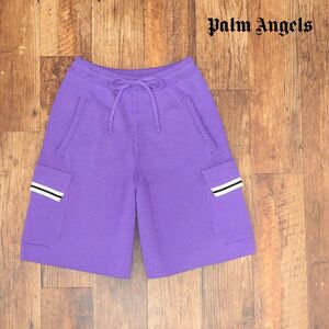 1円/Palm Angels/Lサイズ/イージー ニット ハーフパンツ PMHM003F22KNI001 TRACK MINI BAND KNIT SHORTS 新品/紫/パープル/ib456/