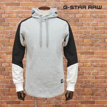 1円/G-STAR RAW/XSサイズ/パーカー BASEBALL HDD SW L/S D17356-B349 カラー切替 スポーティー 新品/グレー/ia216/_画像1