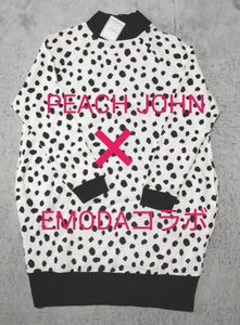 PEACH JOHN×EMODAコラボ ワンピース 新品 未使用品 Mサイズ ブラック ホワイト ルームウェア 部屋着