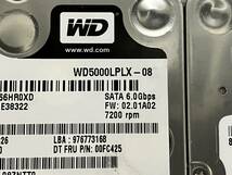 中古 HDD 2個セット WD Black WD5000LPLX-08 2.5インチ SATA 500GB 7200rpm_画像2