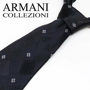 DKG★送料無料 NT7★美品 ARMANI COLLEZIONI アルマーニ コレッツォーニ ネクタイ 紺 グレー アルマーニネクタイ