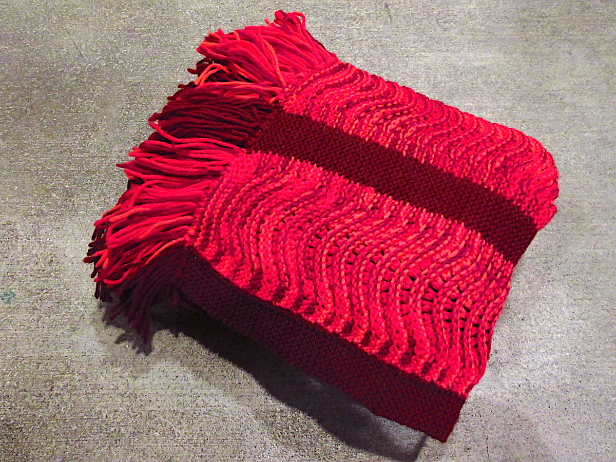Vintage ● Acrylic knit blanket size approx. 151cm x approx. 135cm ● 240110c8-blk Knee blanket interior crochet goods, Handmade items, bedding, blanket, Knee blanket