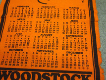 ビンテージ70's●WOODSTOCK 1974年フェルトバナーカレンダー橙●240110i8-signウッドストックピーナッツスヌーピーサインタペストリー_画像6