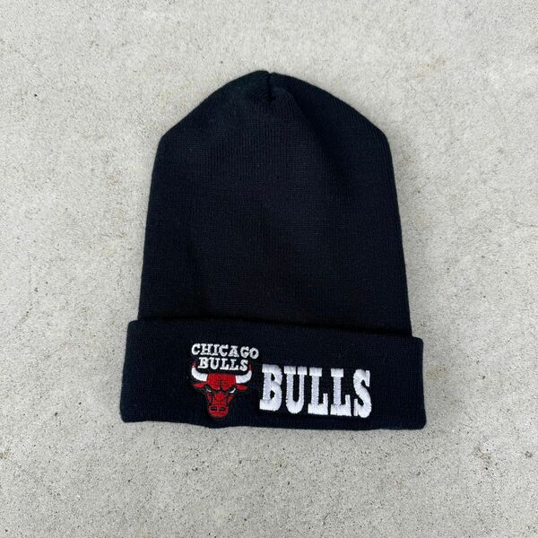 90年代 00年代 CHICAGO BULLS NBA ニット帽 ビーニー 黒