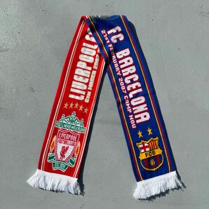 00年代 UK製 サッカーマフラー LIVERPOOL BARCELONA