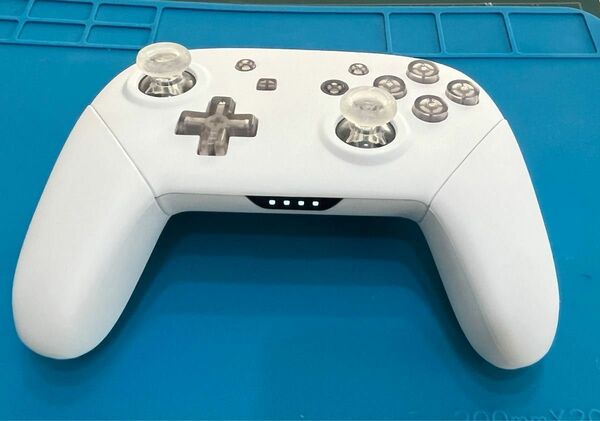Nintendo Switch Proコントローラー　ホワイト×クリアーカスタム　LEDホワイト