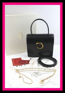 ●未使用に近い●Cartier/カルティエ●パンテール●パンサー●ボックスカーフ 本革●ブラック/黒●2WAY ショルダーバッグ/ハンドバッグ●S