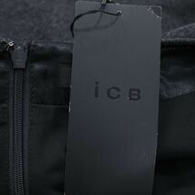 【新品 未使用】 iCB アイシービー 秋冬 切替デザイン♪ 長袖 ノーカラー ウール ジャージー ワンピース Sz.4　レディース　K3T01270_C#E_画像7