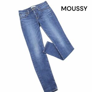 MOUSSY マウジー 【Rebirth embroidery SKINNY】USED加工 ストレッチ スキニー デニム パンツ ジーンズ Sz.25　レディース　K3B00408_C#R