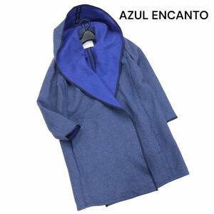 【新品 未使用】 AZUL ENCANTO アズールエンカント 秋冬 ビッグフード♪ ウール ガウン コート Sz.FREE　レディース 定価3.4　K4T00038_1#N