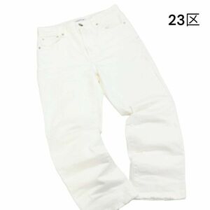 20AW★ 23区 DENIM カットオフ♪ ヴィンテージ加工 ワイド ホワイト デニム パンツ ジーンズ Sz.38　レディース 白　K4B00027_1#R