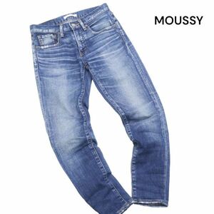 MOUSSY マウジー 【iSKO COMFORT Madeline SKINNY】 USED加工 ストレッチ スキニー デニム パンツ Sz.24　レディース 日本製　K4B00059_1#R