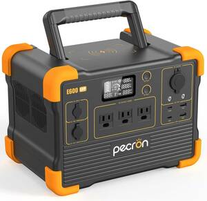 新品　PECRON ポータブル電源 E600LFP リン酸鉄 1200W / 614Wh 小型 大容量 AC定格1200W(サージ2400Ｗ) ポータブルバッテリー 蓄電池