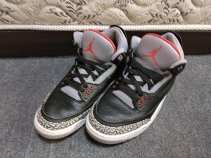 NIKE AIR JORDAN Ⅲ RETRO OG BLACK/FIRE RED-CEMENT GREY エアジョーダン 3 854262-001 黒セメント 灰 国内正規品 US11 29cm 中古 2018年