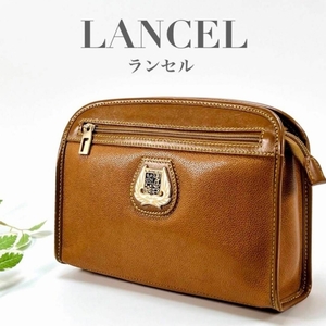 ヴィンテージ ビンテージ LANCEL ランセル セカンドバッグ クラッチバッグ ブラウン ロゴ ブランド アンティーク かばん バッグ