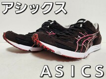 ★◆アシックス◆ＡＳＩＣＳ◆ランニング シューズ◆『一心不乱』刺繍入り◆日本製◆ブラック×ピンク◆２４.０cm◆◆新品・未使用品◆★_画像1