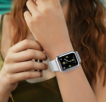 Apple Watch series 4/5/6/SE 44mm シルバー アップルウォッチ シリーズ ケース カバー 全面保護 傷防止 TPU m0dA_画像3