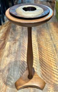 【No.386】昭和レトロ 木製 スタンド灰皿 ブラウン 茶色 ヴィンテージ 中古品