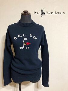 Polo Ralph Lauren Polo Ralph Lauren женский хлопок вязаный свитер tops размер XS 165/88A длинный рукав темно-синий вышивка 