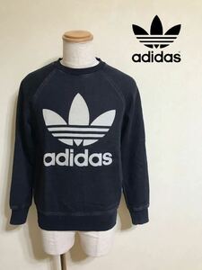 【良品】 adidas originals アディダス オリジナルス FT デニム クルーネック スウェットトレーナー トップス サイズM 長袖 ダークネイビー