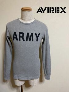 AVIREX U.S.A アヴィレックス ミリタリー ARMY サーマル Tシャツ トップス サイズM 長袖 グレー