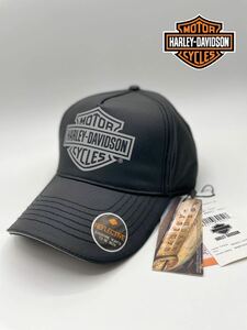 【新品】 HARLEY DAVIDSON ハーレーダビッドソン リフレクター ロゴ キャップ フリーサイズ 黒 