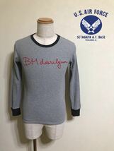 SETAGAYA A.F. BASE TOKORO.G BM davulyun 世田谷ベース 所ジョージ ビーエムダブリュン サーマルTシャツ トップス サイズM 長袖 グレー_画像1