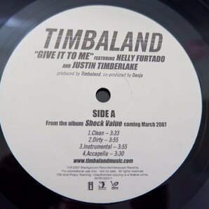 T2-205＜12inch/US盤/美盤＞Timbaland Featuring Nelly Furtado And Justin Timberlake / Give It To Meの画像3