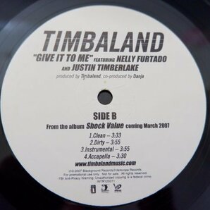 T2-205＜12inch/US盤/美盤＞Timbaland Featuring Nelly Furtado And Justin Timberlake / Give It To Meの画像4