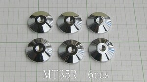 管理番号＝3F234　　スパイク受け　真鍮にロジウムメッキ　MT35R　6個セット