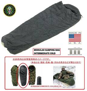 【米軍放出品】シュラフ 寝袋 スリーピングバッグ TENNIER キャンプ アウトドア ミリタリー INTERMEDIATE COLD(120)☆MA9KK-N#24