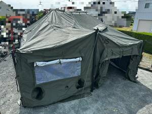 A16【米軍放出品】未使用品 大型テント シェルター 軍用指揮所テント ミリタリー CAMEL MGPTS 18×18FT キャンプ ８〜10人用防災 ☆CA16O