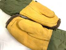 【米軍放出品】ミトン グローブ 手袋 Sサイズ 極寒冷地用 レザー ミリタリー ウィンターキャンプ スノーボード 雪かき(80)MA17IK#24_画像3