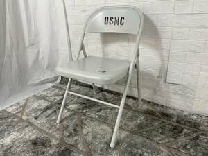 【米軍放出品】☆未使用品 MECO 折り畳みイス USMC オフィス パイプ椅子 1脚 (160)☆CA17M