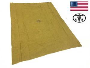 【米軍放出品】☆未使用品 US-ARMY ブランケット ベッド毛布 ウール 157cm×203cm U.S.ステンシル入り (100) ☆MA15VK-3#24