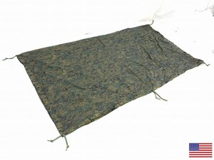 【米軍放出品】☆タープ テントシート 225cm×200cm 迷彩 ウッドランド ミリタリー キャンプ アウトドア MARPAT 防雨シート(60)MA5DK-W#24